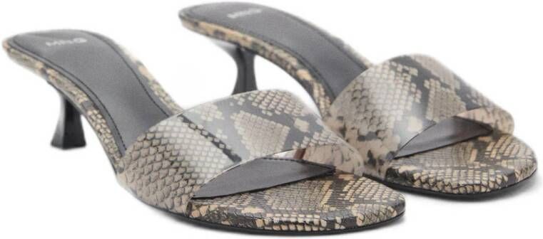 Mango muiltjes met slangenprint beige