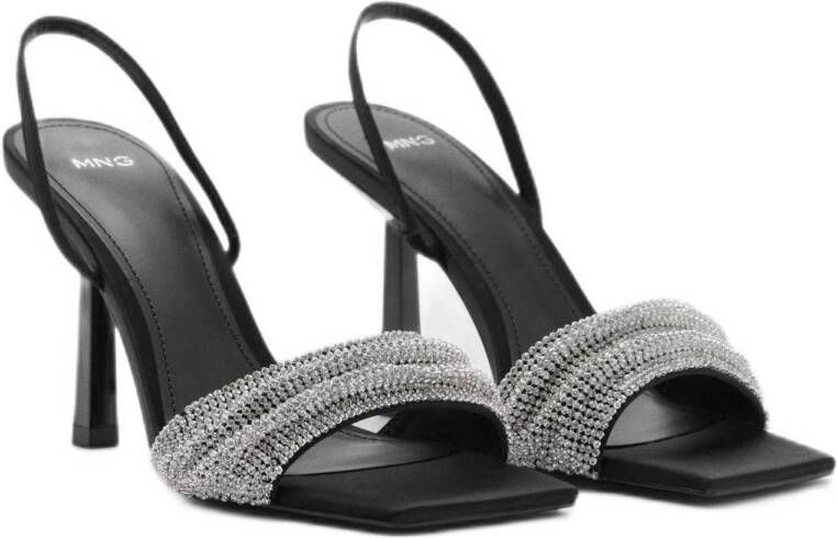 Mango sandalettes met strass zwart