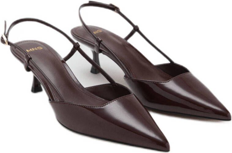 Mango slingback pumps donkerbruin