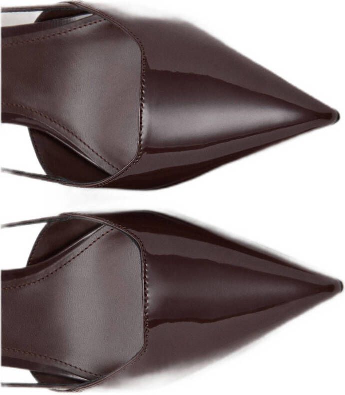 Mango slingback pumps donkerbruin