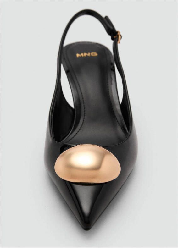 Mango slingback pumps zwart goud