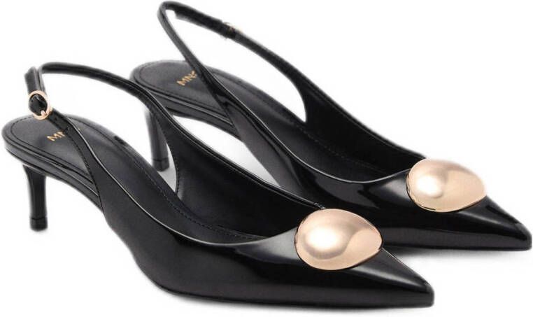 Mango slingback pumps zwart goud