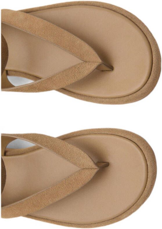 Mango suède sandalen beige