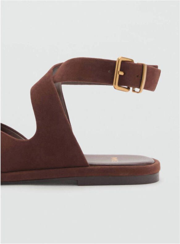 Mango suède sandalen bruin
