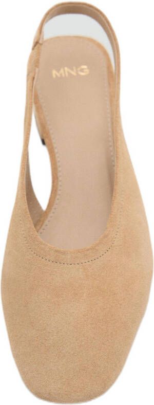 Mango suède slingback loafers beige