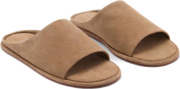Mango suède slippers camel