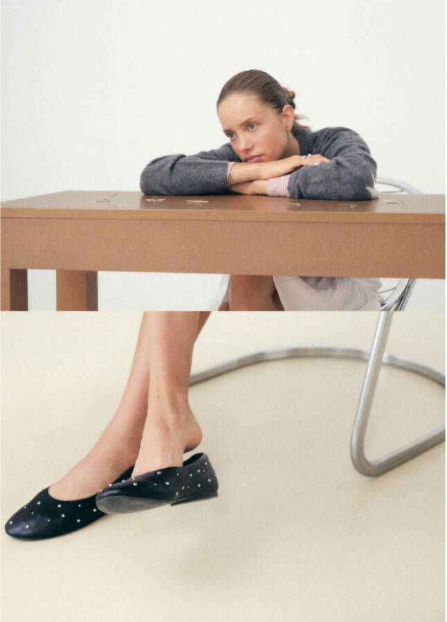 MANGO TEEN ballerina's met studs zwart