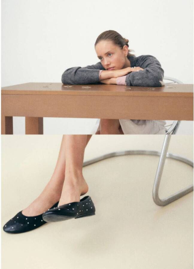 MANGO TEEN ballerina's met studs zwart