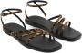 MANGO TEEN leren sandalen met panterprint zwart beige - Thumbnail 3
