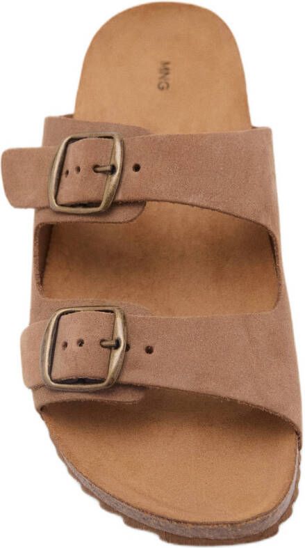 MANGO TEEN suède slippers camel