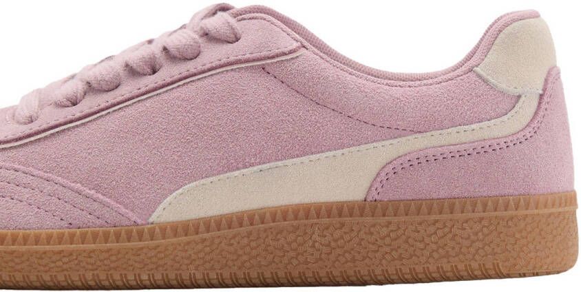 MANGO TEEN suède sneakers lichtroze