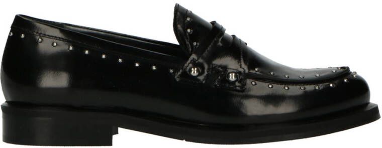 Maripe Helga leren loafers met studs zwart