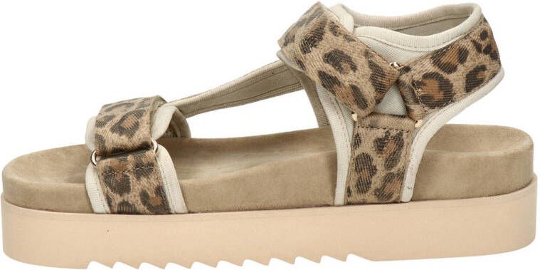 Maruti Beau sandalen met panterprint beige