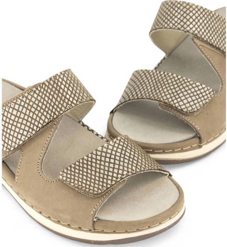 Medicus comfort leren slippers taupe