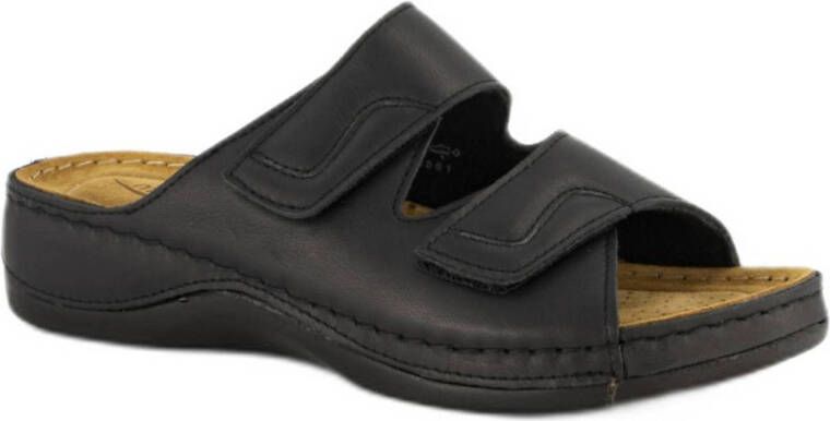 Medicus leren slippers zwart