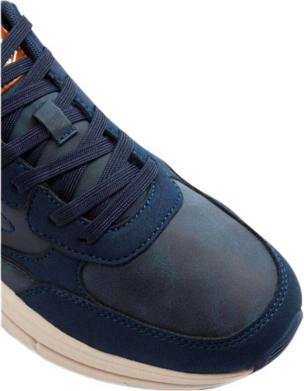 Memphis One leren sneakers donkerblauw