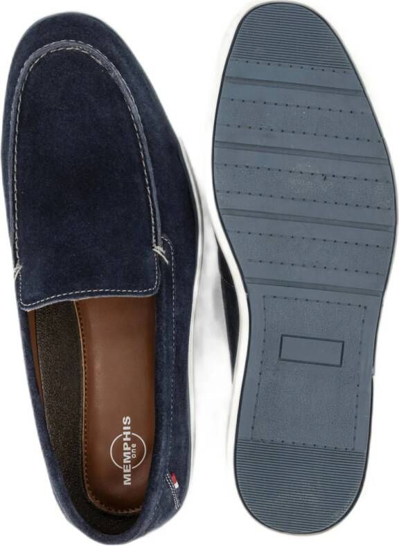 Memphis One suède loafers donkerblauw