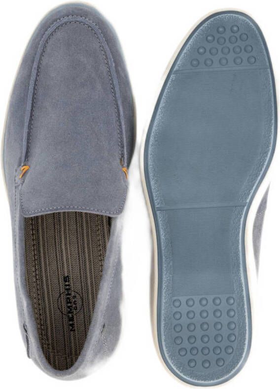 Memphis One suède loafers lichtblauw