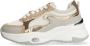 Mexx Kids XX825100-703 Meisjes Lage Sneakers Beige Grijs Wit Leer Veters - Thumbnail 4