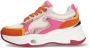 Mexx Kids XX825100-735 Meisjes Lage Sneakers Oranje Roze Wit Leer Veters - Thumbnail 5