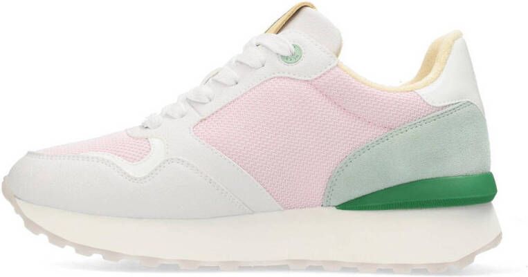 Mexx Juju suède sneakers lichtroze groen