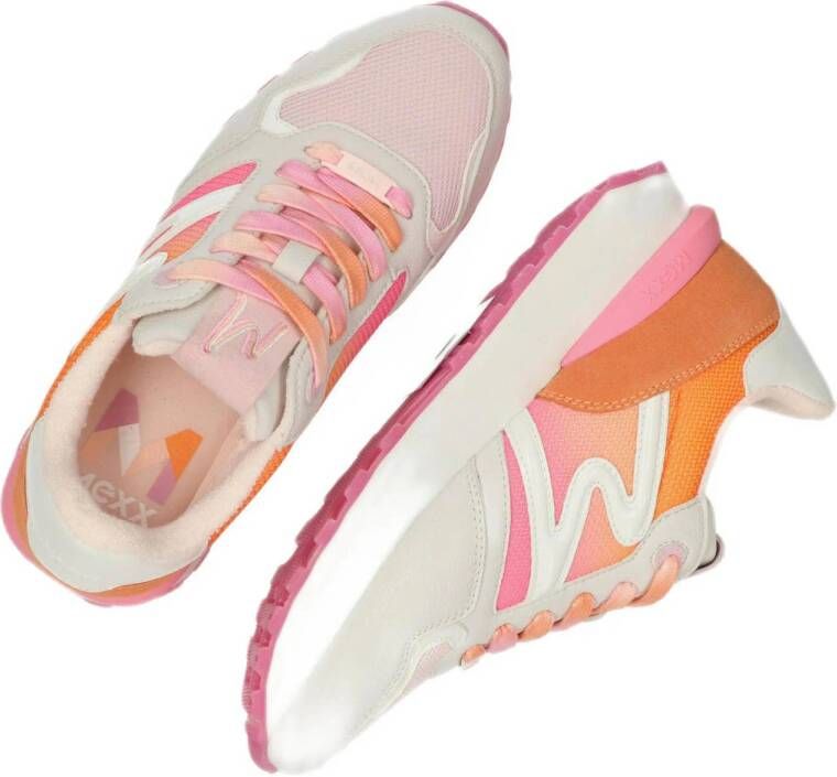 Mexx Juju suède sneakers oranje roze