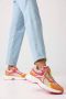 Mexx Loyce Lage sneakers Leren Sneaker Dames Oranje - Thumbnail 3