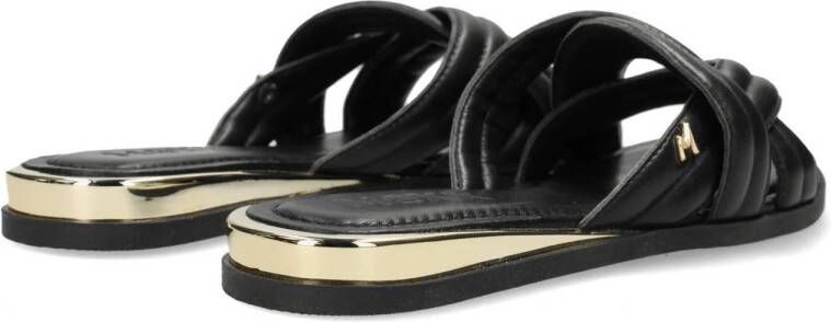 Mexx Natalya leren slippers zwart