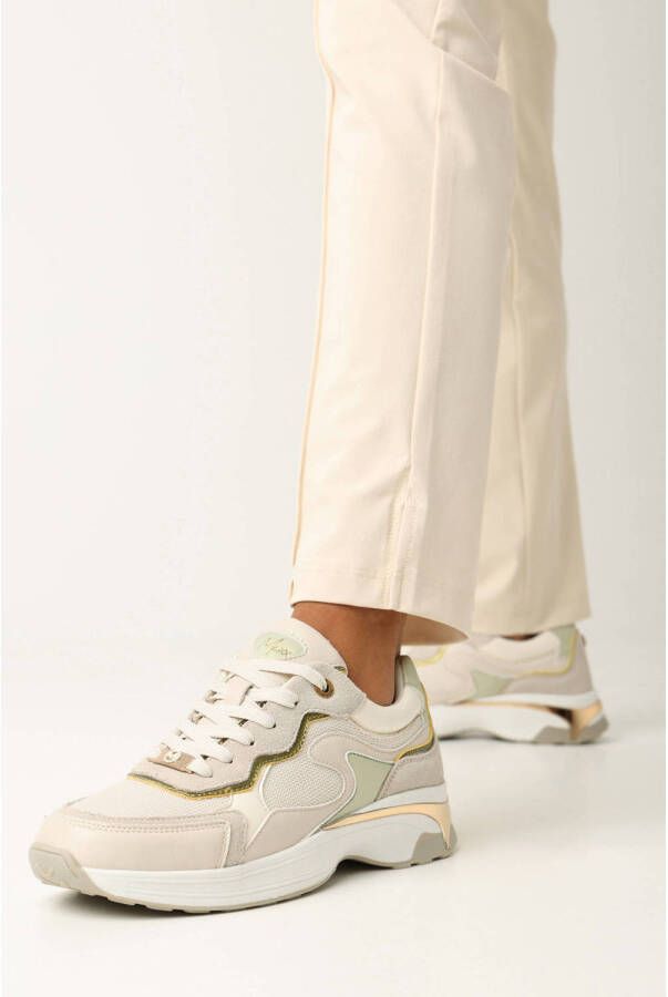 Mexx Portia Love chunky sneakers ecru lichtgroen