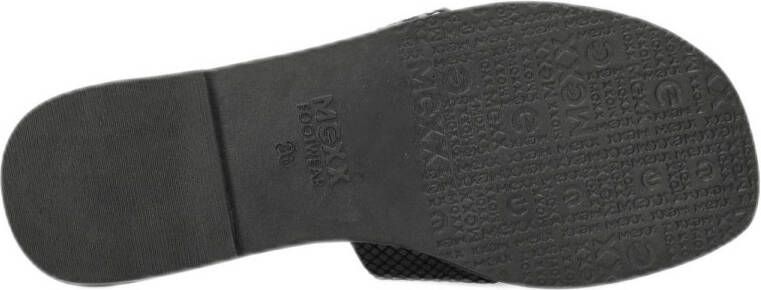 Mexx Raissa Parrot leren slippers zwart