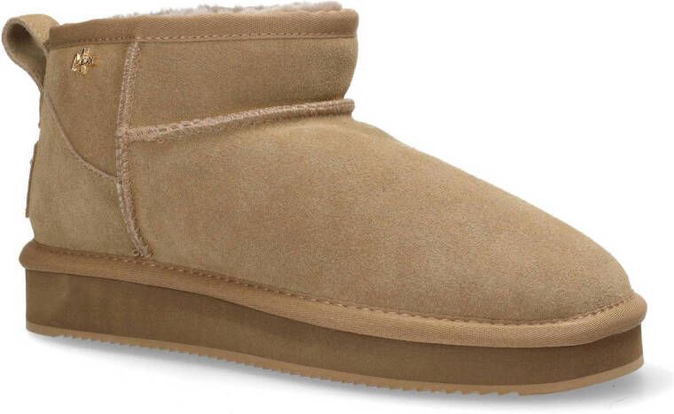 Mexx suede enkellaarzen taupe