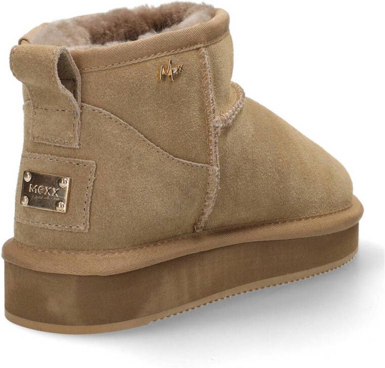 Mexx suede enkellaarzen taupe