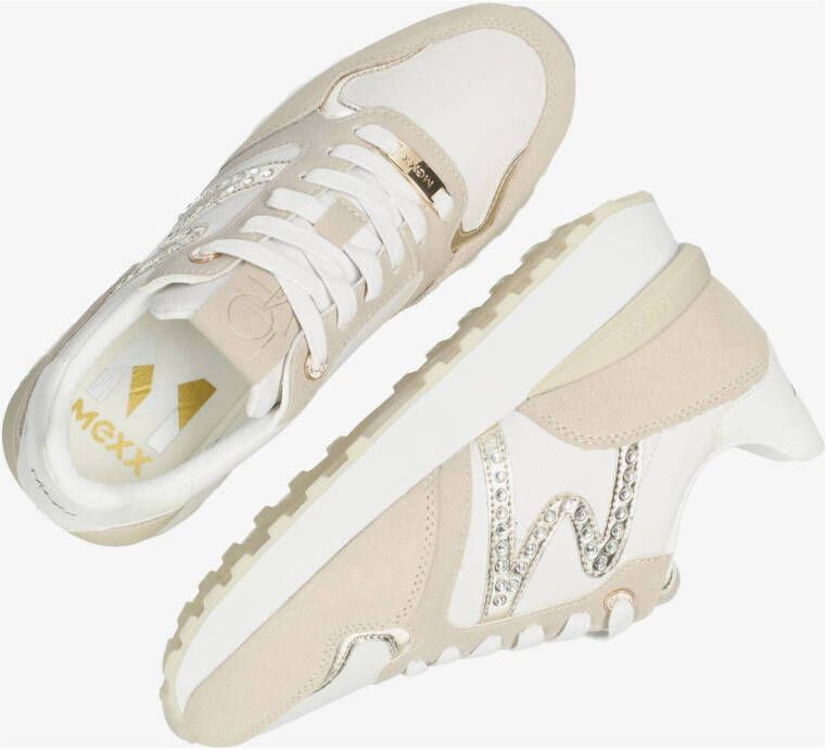 Mexx suede sneakers wit beige