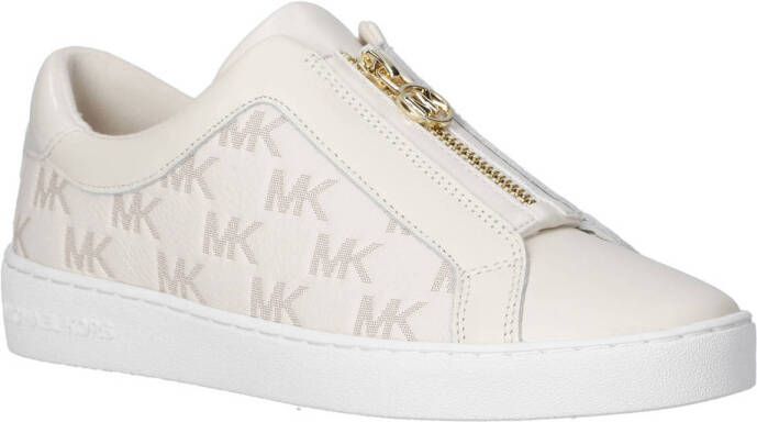 Michael Kors Keaton zip slip on sneakers crème