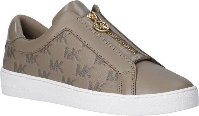 Michael Kors Keaton zip slip on sneakers grijsgroen