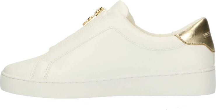 Michael Kors Keaton zip slip on sneakers wit goud