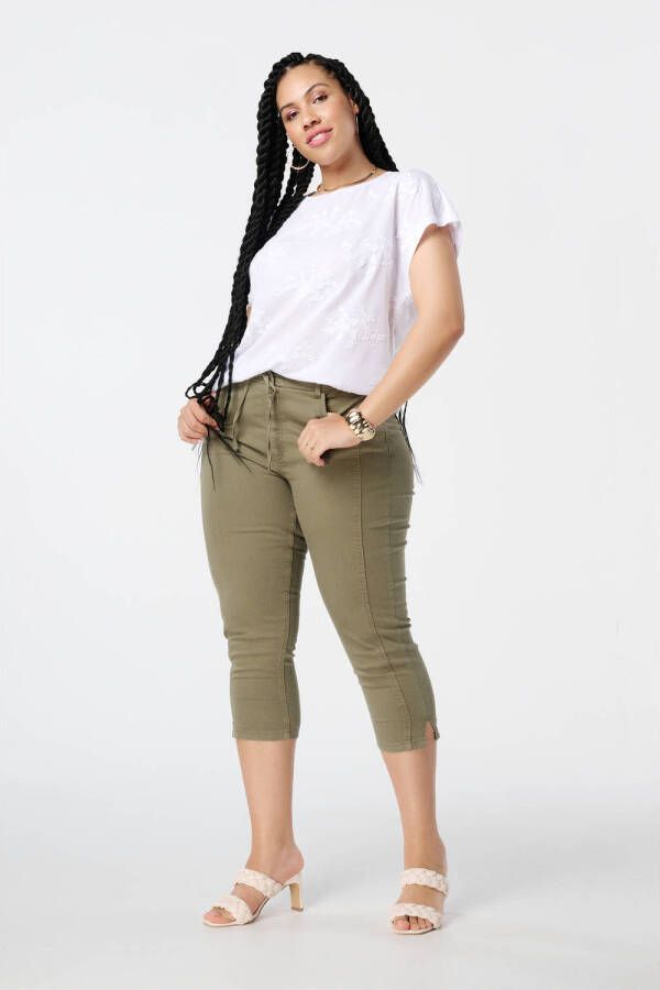 MS Mode aansluitend regular waist broek kaki