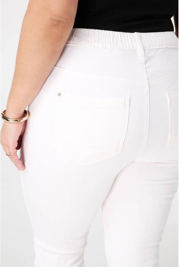 MS Mode slim regular waist broek wit