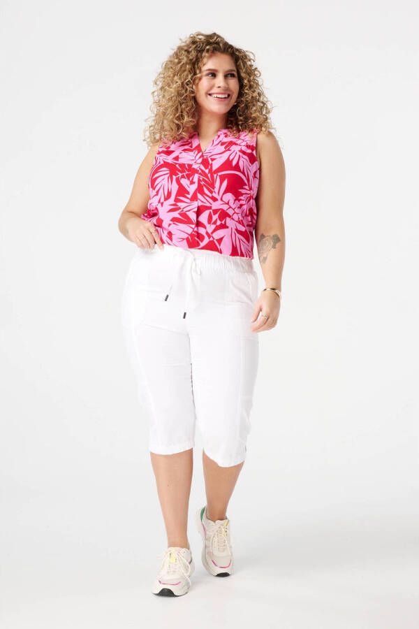 MS Mode straight regular waist broek wit