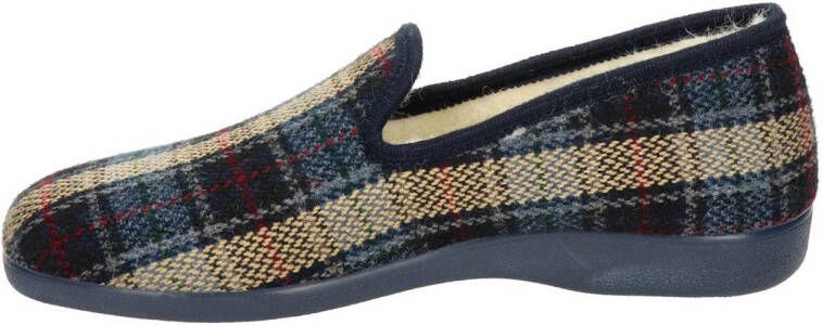 Nelson Home geruite pantoffels blauw multi