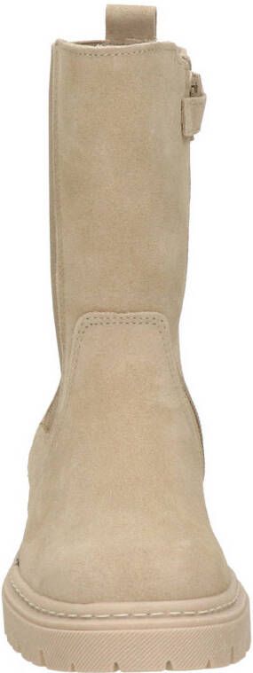 Nelson Kids hoge suède chelsea boots beige - Schoenen.nl