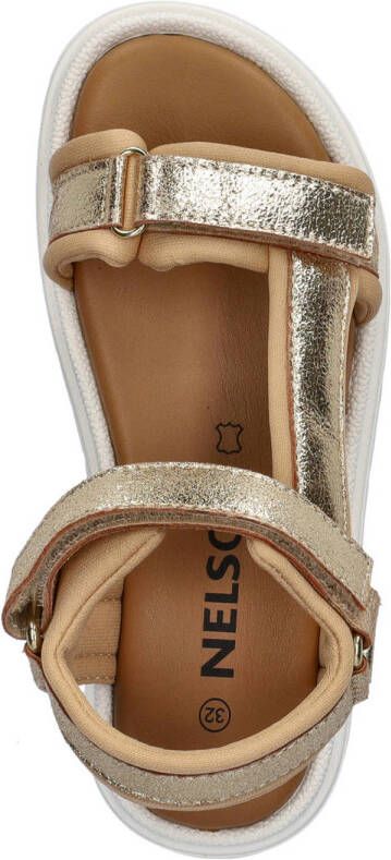 Nelson Kids leren sandalen goud