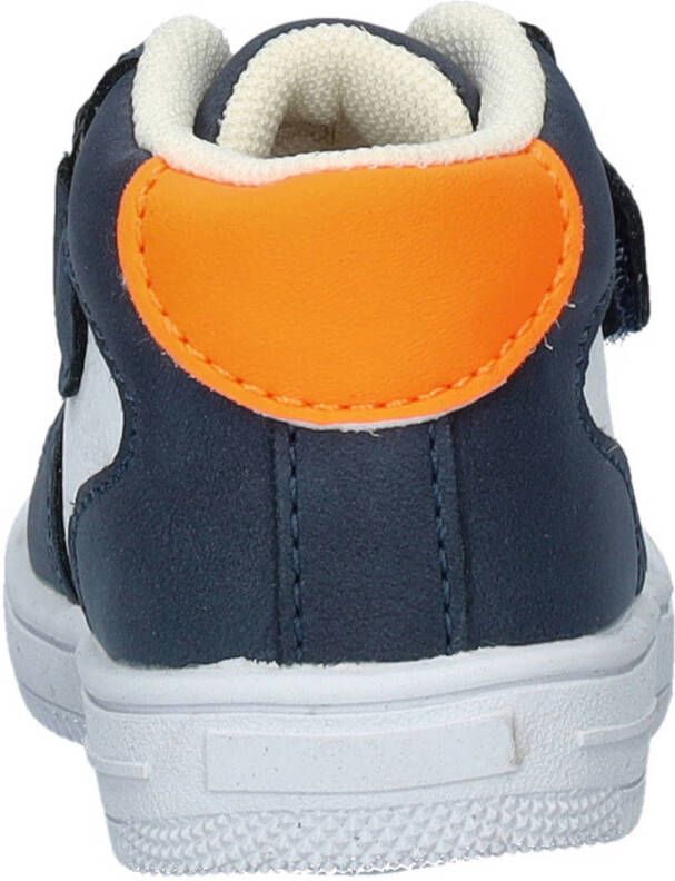 Nelson Kids leren sneakers blauw wit oranje