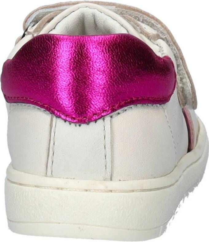 Nelson Kids leren sneakers wit roze