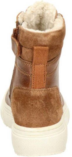 Nelson Kids leren veterboots cognac