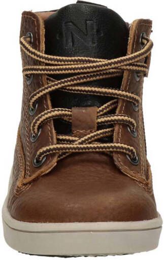 Nelson Kids leren veterboots cognac