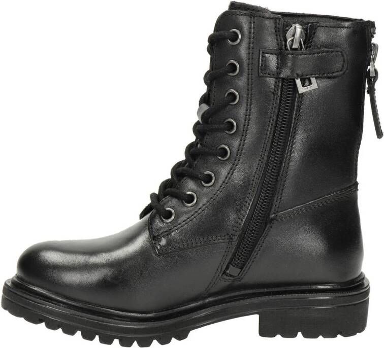 Nelson Kids leren veterboots zwart