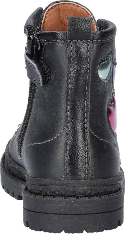 Nelson Kids leren veterboots zwart