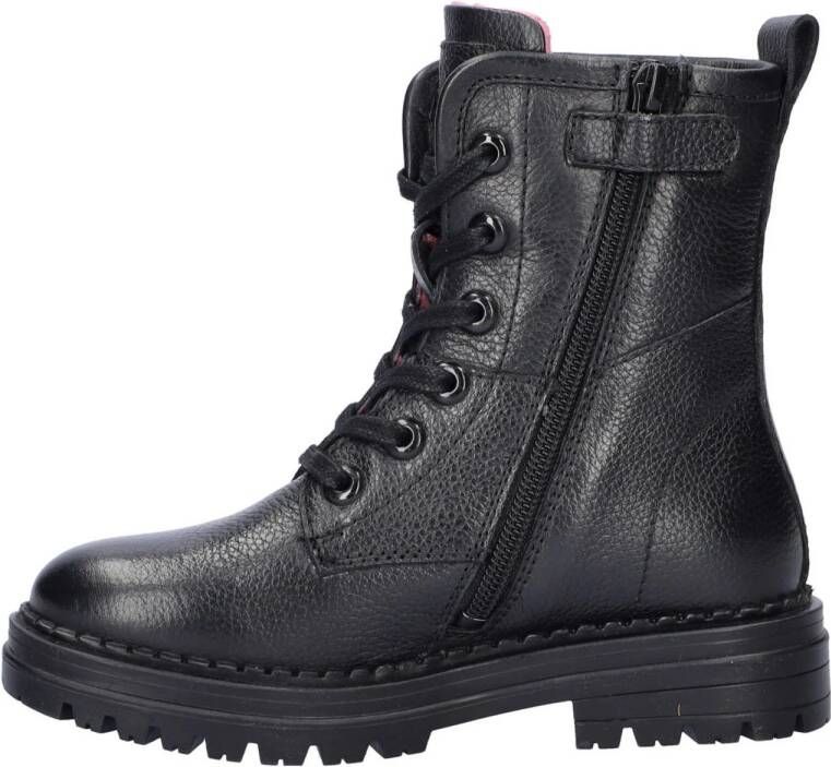 Nelson Kids leren veterboots zwart