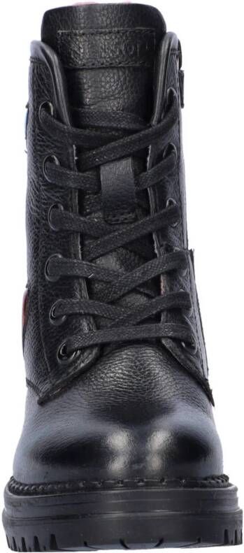 Nelson Kids leren veterboots zwart